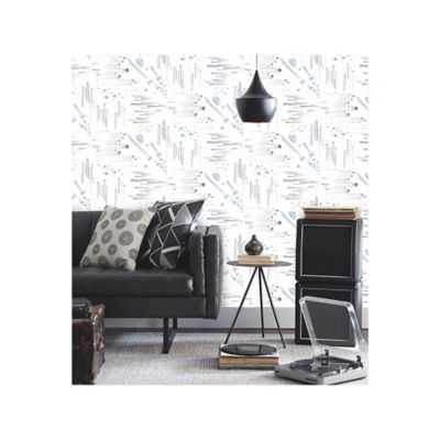 Image showing  Blue & Grey Star Wars: Galactic Battles Peel & Stick Wallpaper