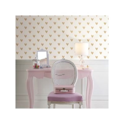Image showing  Gold Heart Spot Peel & Stick Wallpaper