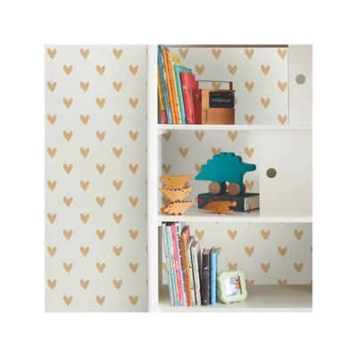 Image showing  Gold Heart Spot Peel & Stick Wallpaper