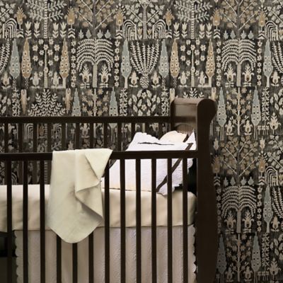 Image showing  Black Persian Ikat Peel & Stick Wallpaper