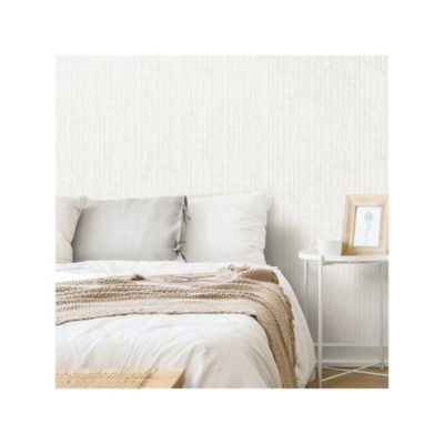 Image showing  White Crackled Stria Texture Peel & Stick Wallpaper