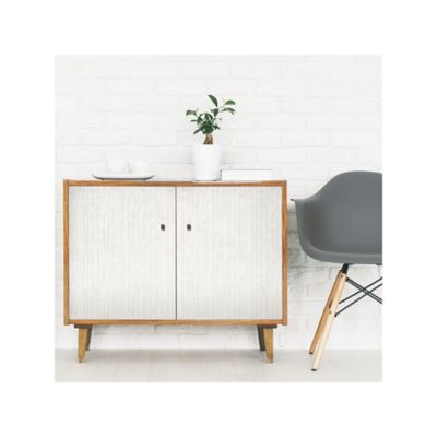 Image showing  White Crackled Stria Texture Peel & Stick Wallpaper