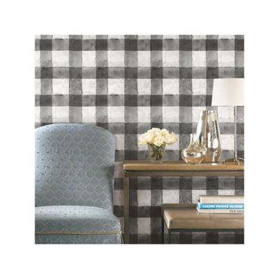 Image showing  Black Buffalo Plaid Peel & Stick Wallpaper