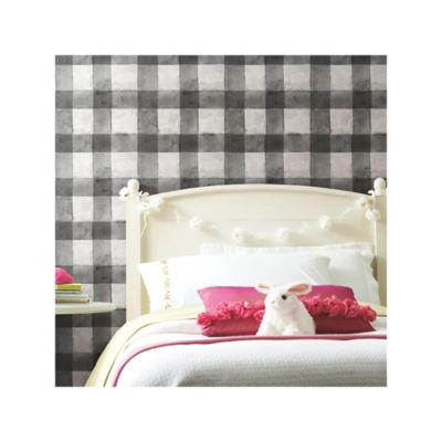 Image showing  Black Buffalo Plaid Peel & Stick Wallpaper