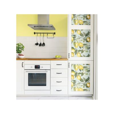 Image showing  Lemon Zest Peel & Stick Wallpaper, Yellow and Teal