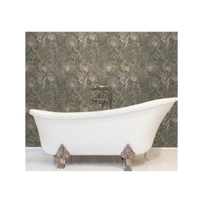 Image showing  Dandelion Peel & Stick Wallpaper, Taupe and Pink