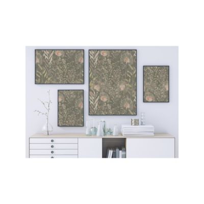 Image showing  Dandelion Peel & Stick Wallpaper, Taupe and Pink