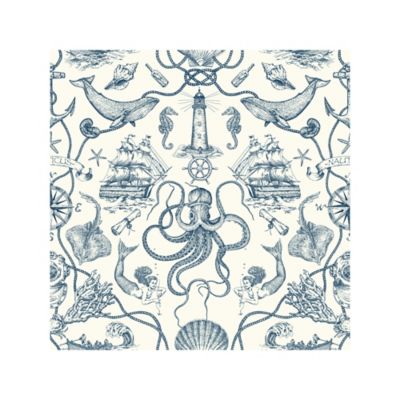 RoomMates Blue & White Deep Sea Toile Peel & Stick Wallpaper