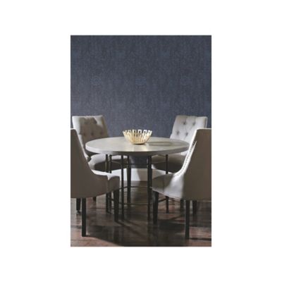 Image showing  Ornate Ogee Peel & Stick Wallpaper, Blue and Black