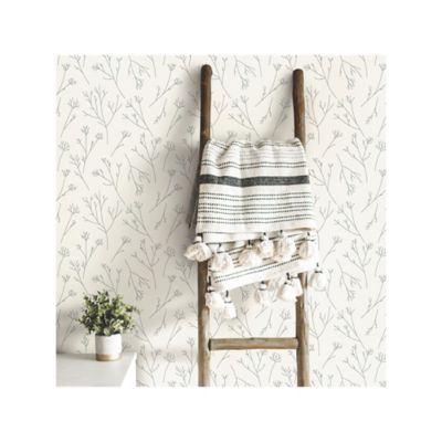 Image showing  Twigs Peel & Stick Wallpaper, Grey and White