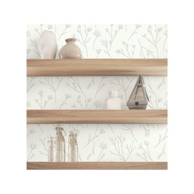 Image showing  Twigs Peel & Stick Wallpaper, Grey and White