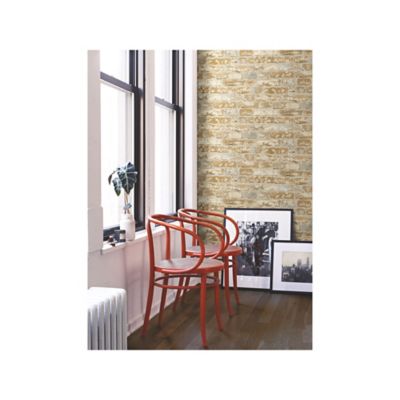 Image showing  Stuccoed Brick Peel & Stick Wallpaper, Brown