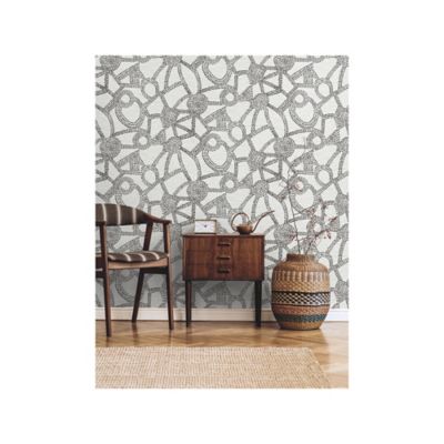 Image showing  Amhara Peel & Stick Wallpaper, White and Black