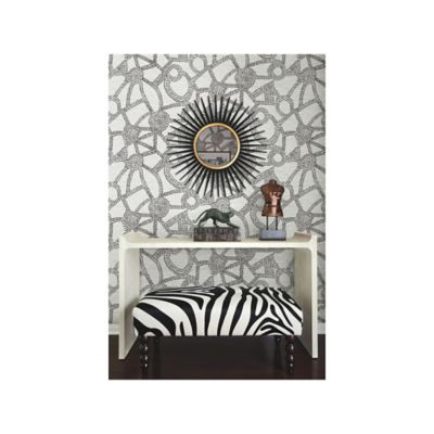 Image showing  Amhara Peel & Stick Wallpaper, White and Black