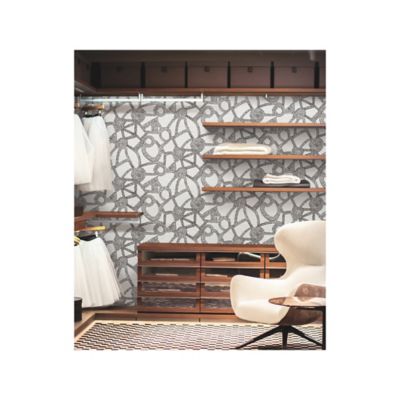 Image showing  Amhara Peel & Stick Wallpaper, White and Black