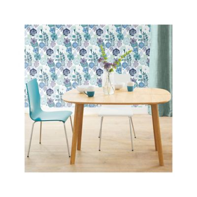 Image showing  Perennial Blooms Peel & Stick Wallpaper, Blue