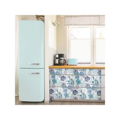 Image showing  Perennial Blooms Peel & Stick Wallpaper, Blue