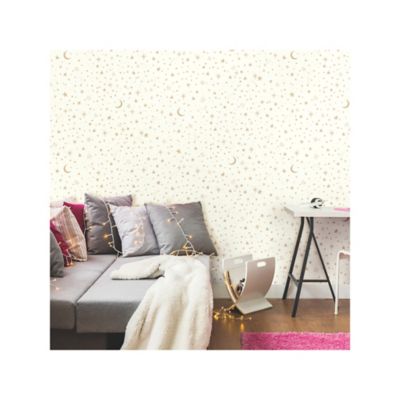 Image showing  Gold Twinkle Little Star Gold Peel & Stick Wallpaper
