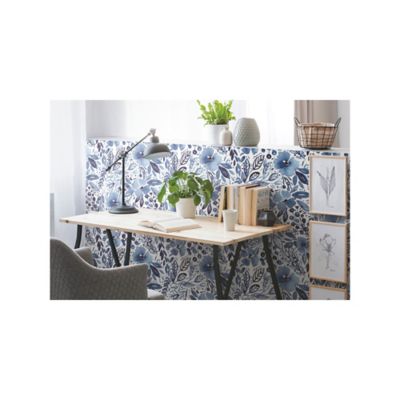 Image showing  Clara Jean April Showers Peel & Stick Wallpaper, Blue and White