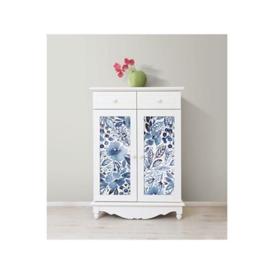 Image showing  Clara Jean April Showers Peel & Stick Wallpaper, Blue and White