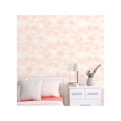 Image showing  Cloud Peel & Stick Wallpaper, Pink
