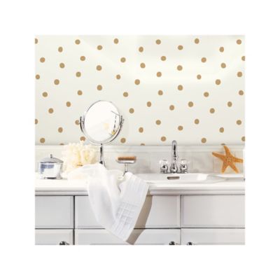 Image showing  Dots Peel & Stick Wallpaper, Gold