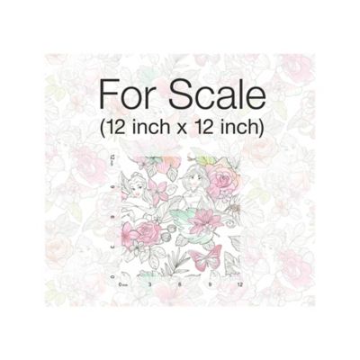 Image showing  Pink & Green Disney Princess Royal Floral Peel & Stick Wallpaper