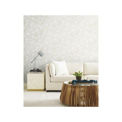 Image showing  Amhara Peel & Stick Wallpaper, Taupe and White