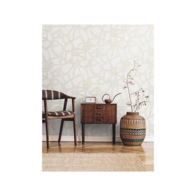 Image showing  Amhara Peel & Stick Wallpaper, Taupe and White