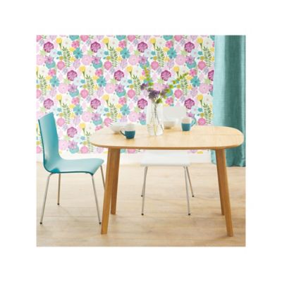 Image showing  Perennial Blooms Peel & Stick Wallpaper, Purple