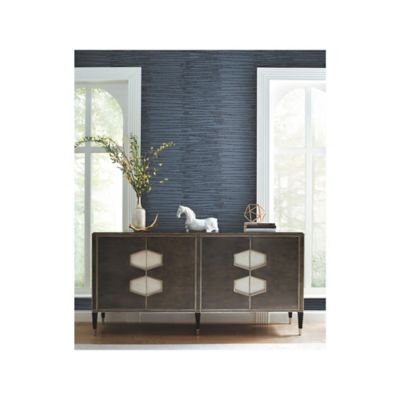 Image showing 2 th RoomMates Burundi Thatch Peel & Stick Wallpaper, Blue and Navy