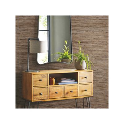 Image showing  Faux Grasscloth Peel & Stick Wallpaper, Brown