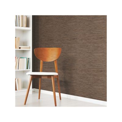 Image showing  Faux Grasscloth Peel & Stick Wallpaper, Brown