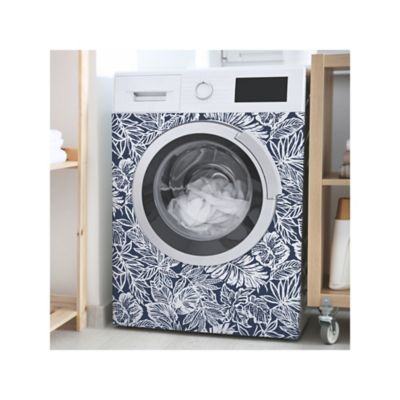 Image showing  Batik Tropical Leaf Peel & Stick Wallpaper, Blue