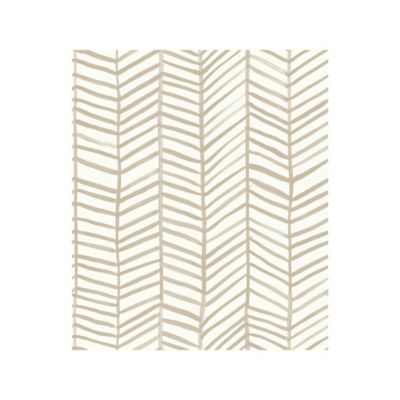 RoomMates Cat Coquillette Herringbone Peel & Stick Wallpaper, Tan and White