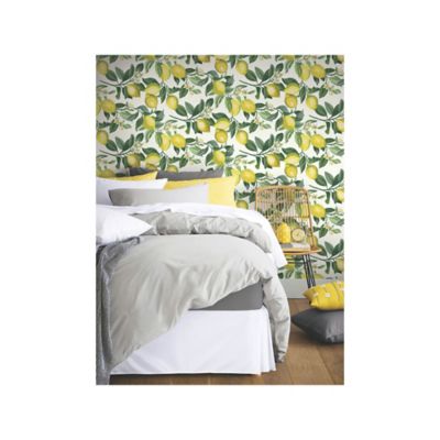 Image showing  Lemon Zest Peel & Stick Wallpaper, Yellow and White