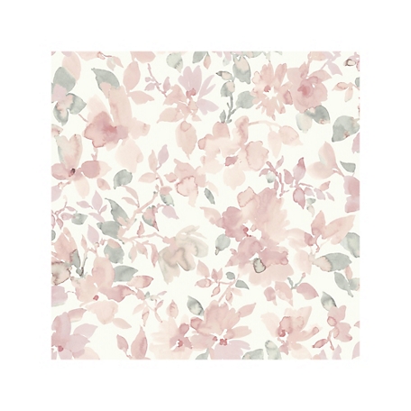 RoomMates Watercolor Floral Peel & Stick Wallpaper, Pink and Green