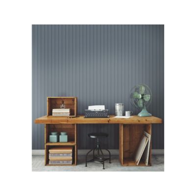 Image showing  Beadboard Peel & Stick Wallpaper, Navy and Blue
