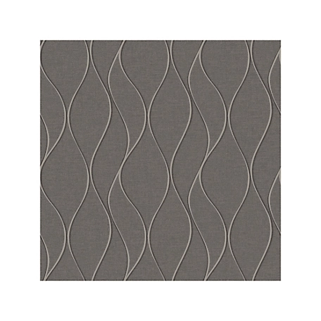 RoomMates Wave Ogee Peel & Stick Wallpaper, Grey and Silver