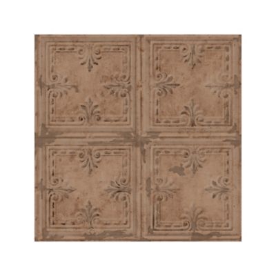 RoomMates Copper Tin Tile Peel & Stick Wallpaper