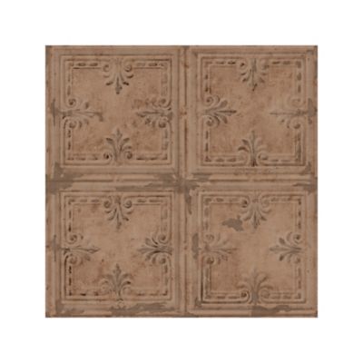 RoomMates Copper Tin Tile Peel & Stick Wallpaper