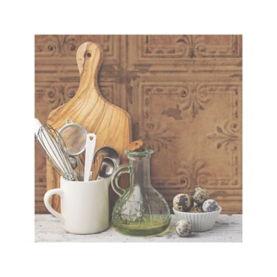 Image showing  Copper Tin Tile Peel & Stick Wallpaper