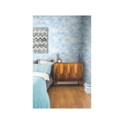 Image showing  Cloud Peel & Stick Wallpaper, Teal