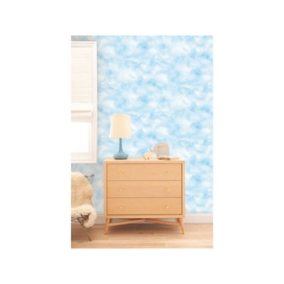 Image showing  Cloud Peel & Stick Wallpaper, Teal