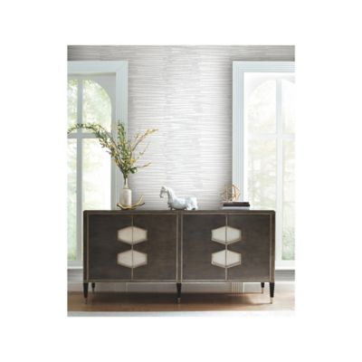 Image showing  Burundi Thatch Peel & Stick Wallpaper, White and Grey