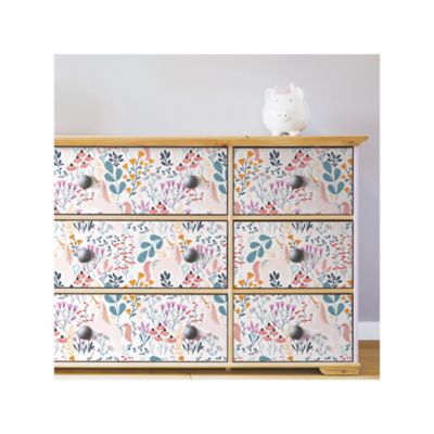 Image showing  Unicorn Paradise Peel & Stick Wallpaper, White and Pink