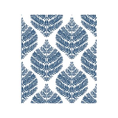 RoomMates Hygge Fern Damask Peel & Stick Wallpaper, Blue and White