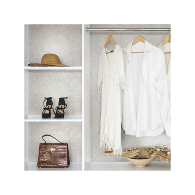 Image showing  Grey & White Zen Dahlia Peel & Stick Wallpaper