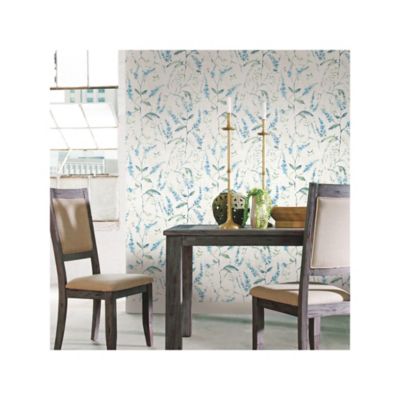 Image showing  Floral Sprig Peel & Stick Wallpaper, Blue