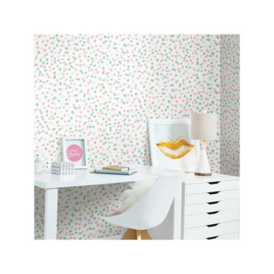Image showing  Confetti Peel & Stick Wallpaper, Pink and Blue
